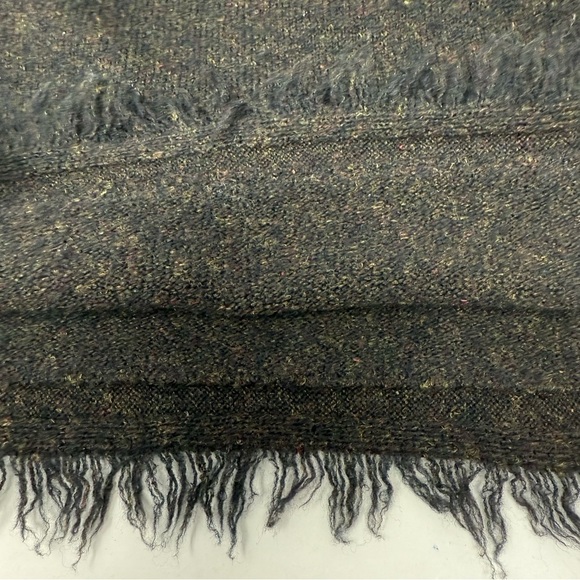 Free People Irresistible Fringe Dark Brown Wool Linen Blend VNeck Sweater Size S - Picture 11 of 13